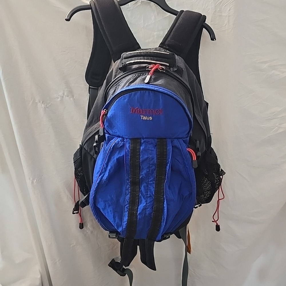 Marmot Talus Biospan Rigged Back Padded Backpack Black/Blue Hiking Camping Hunt‎